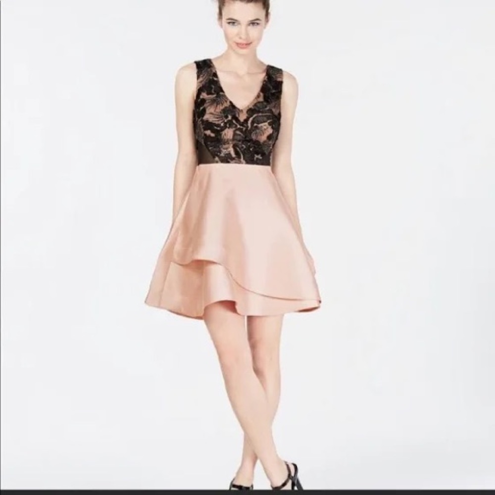 Juniors BCX Black and Pink Dress